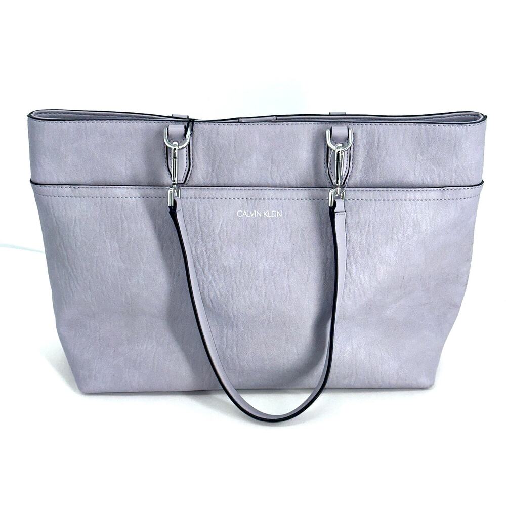 NWT Calvin Klein Women’s Lilac Havana Lavender Tote Bag Shoulder Leather Handbag